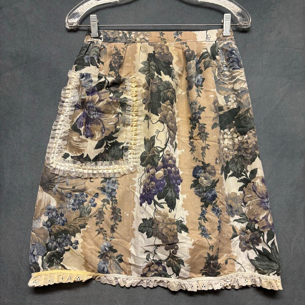 Handmade Vintage Waist Apron Wrap Cottage Granny Eyelet Lace Fairy Goblincore